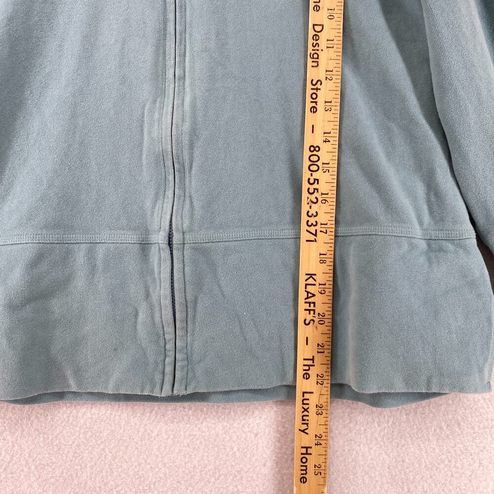 EILEEN FISHER Jacket L Heavy Brushed Jersey Cotton Track Full Zip Blue VTG - Picture 11 of 13